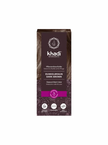 Biljna boja za kosu Tamno smeđa - 100g Khadi