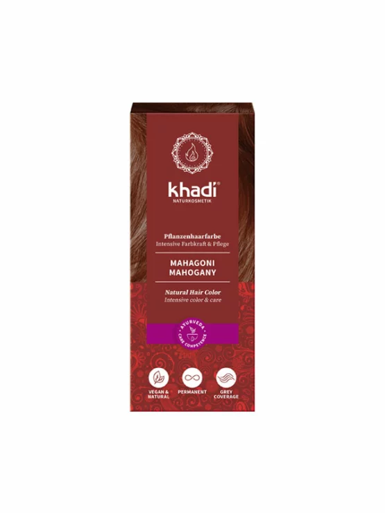 Biljna boja za kosu Mahagonij - 100g Khadi