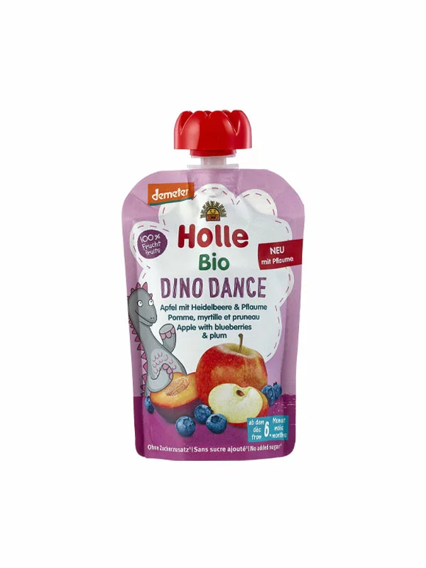 Pire od jabuka, borovnica i šljive "Dino dance" - Organski 100g Holle