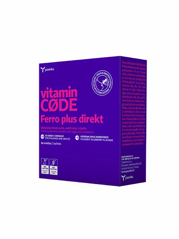 Ferro PLUS direkt dodatak prehrani sa željezom i vitaminima - 20x2g yasenka