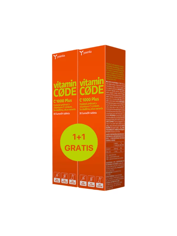 Vitamin C + cink šumeće tablete 1+1 gratis naranča - 40kom yasenka
