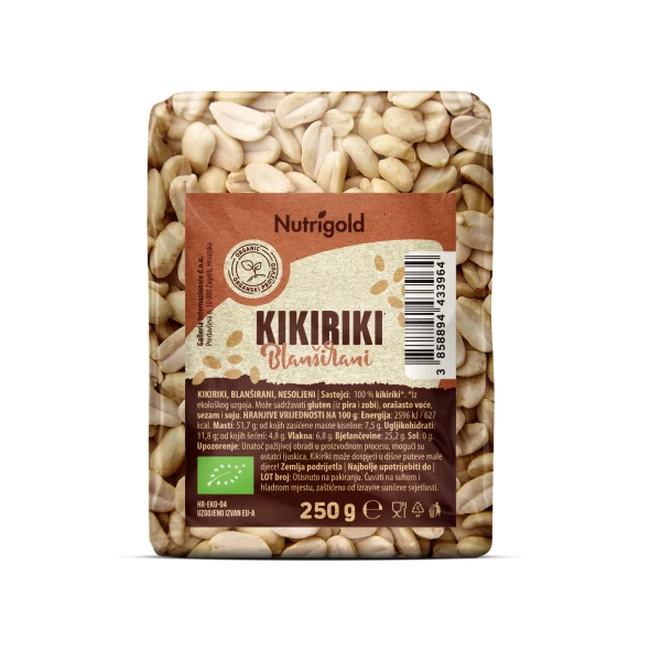 Blanširani kikiriki - Organski 250g Nutrigold