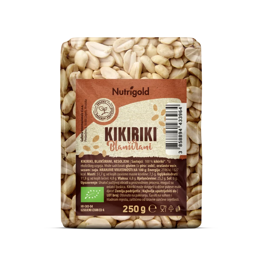 Blanširani kikiriki - Organski 250g Nutrigold