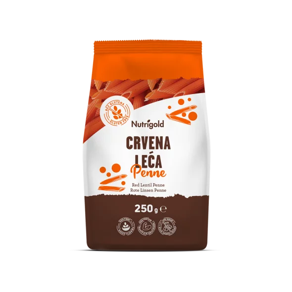 Nutrigold tjestenina od crvene leće bez glutena  u pakiranju od 250g