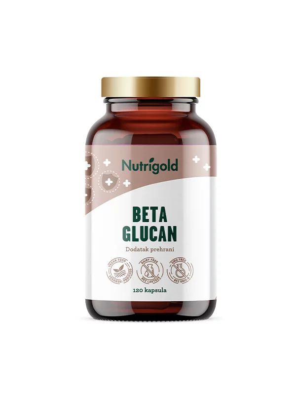 Nutrigold beta glucan veganske kapsule u bočici