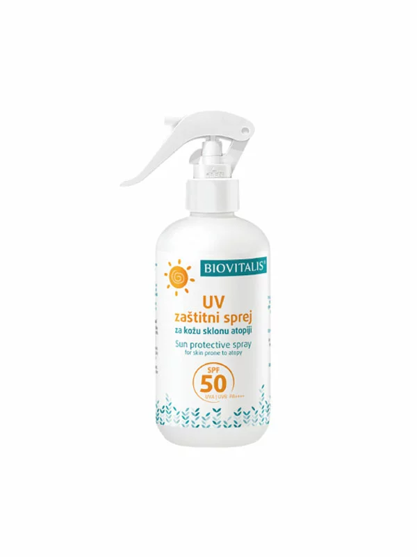 UV zaštitni sprej za kožu sklonu atopiji SPF 50 - 250ml Biovitalis