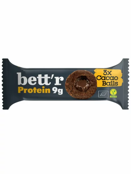 Proteinske kuglice s kakaom 3 kom Bez glutena - Organske 45g Bett’r