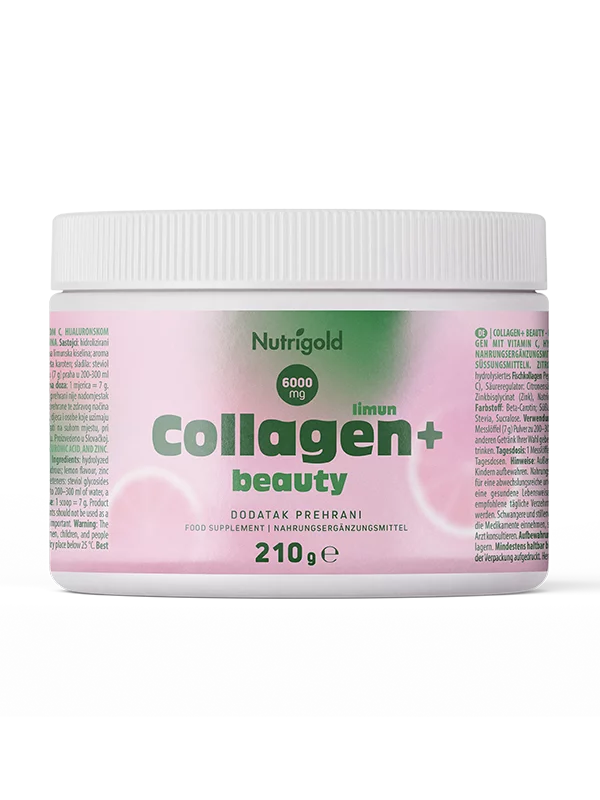 Nutrigold Collagen+ Beauty s okusom limuna u pakiranju od 210g.