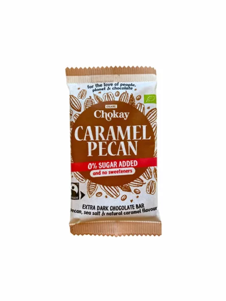 Pločica Karamela & Pekan orah Bez dodanog šećera - Organska 70g Chokay