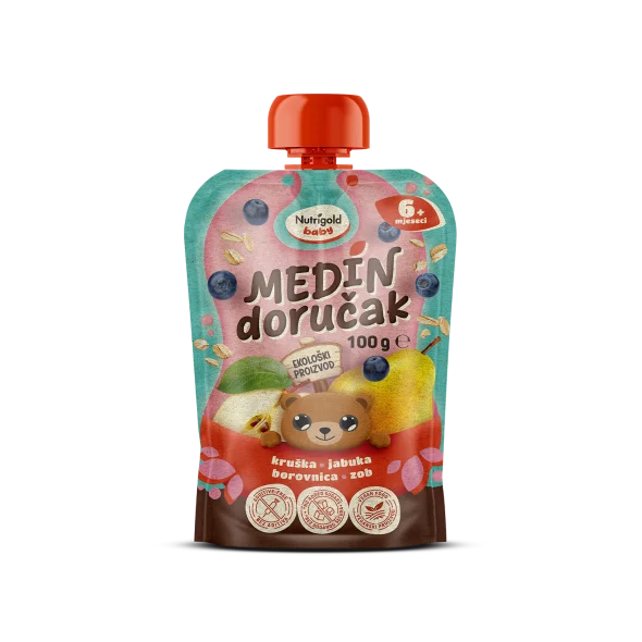 Nutrigold Baby organska Voćna kaša Medin doručak u pakiranju 100g