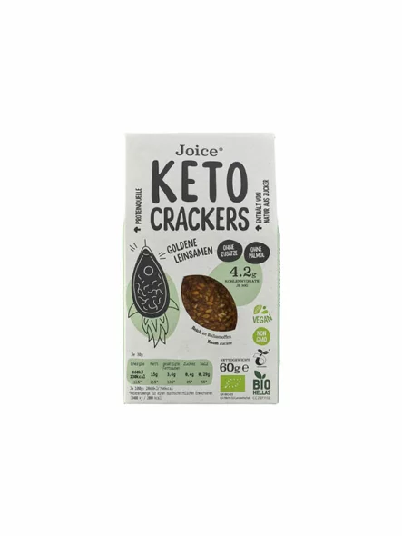 JFOODS SA organski Hrskavi KETO krekeri sa sjemenkama zlatnog lanau pakiranju od 60g