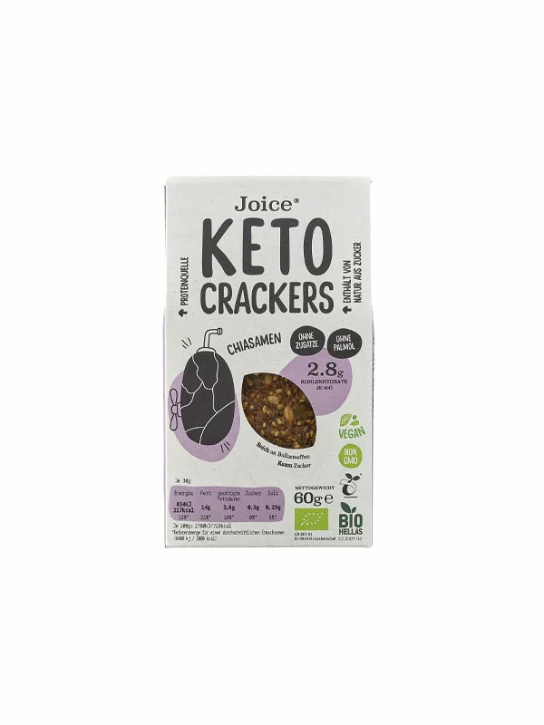 Hrskavi KETO krekeri Chia - organski 60g JFOODS SA