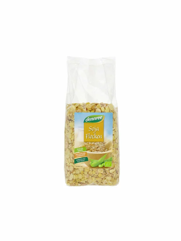 dennree organske pahuljice od soje u pakiranju od 500 g.