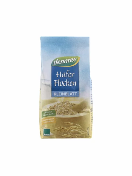dennree organske sitne zobene pahuljice bez glutena u pakiranju od 500g.