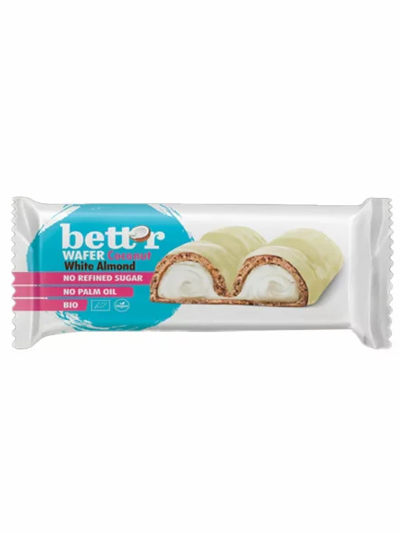 Hrskavi vafl Kokos krema & Badem - Organski 33g Bett’r