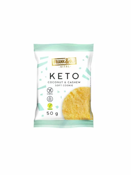 Frank&Oli veganski KETO keks s kokosom i indijskim oraščićem bez dodanog šećera u pakiranju od 50g.