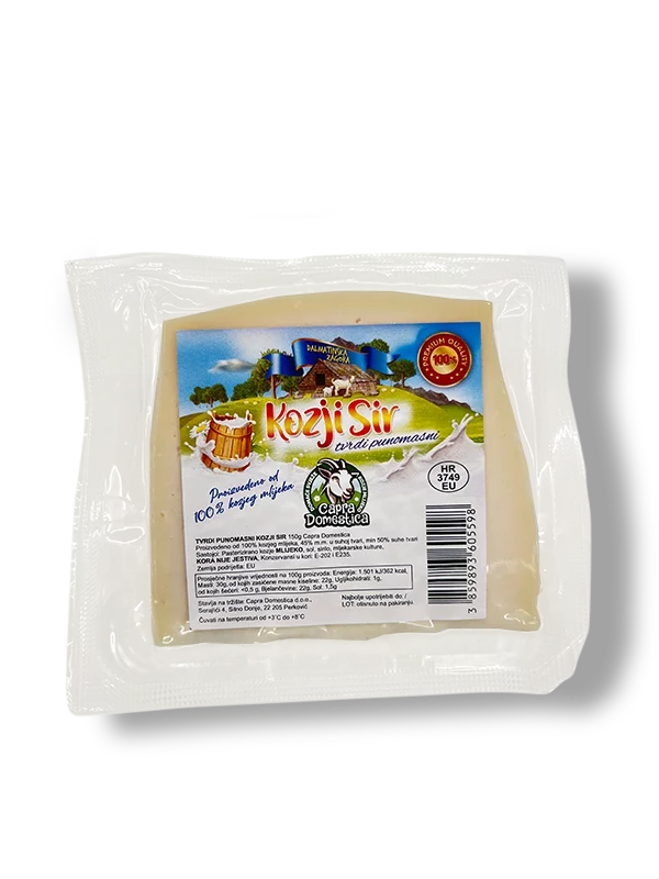 Capra Domestica Tvrdi sir od punomasnog kozjeg mlijeka u pakiranju od 150g