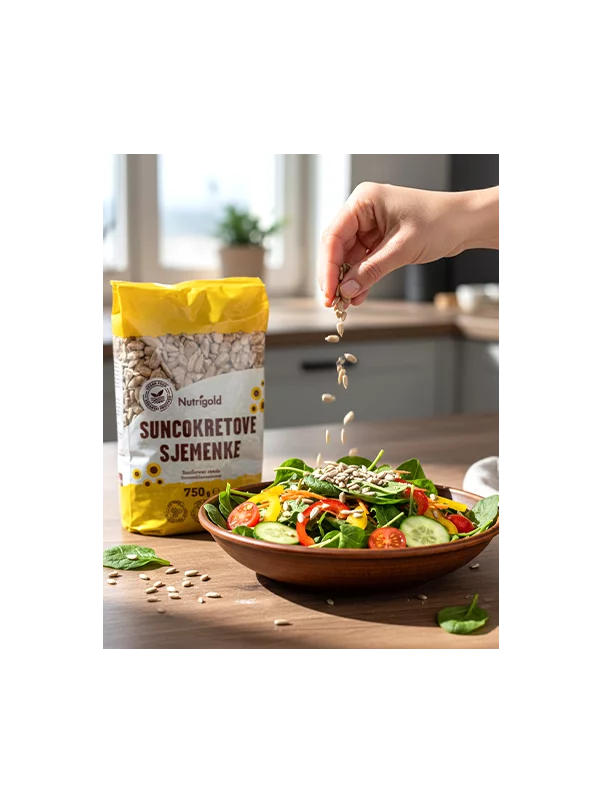 Nutrigold očišćene suncokret sjemenke u pakirnanju od 750g