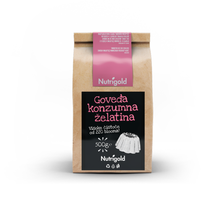 Nutrigold goveđa konzumna želatina u ambalaži od 500g