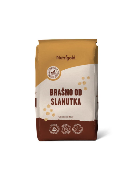 Nutrigold brašno od slanutka u smeđoj ambalaži od 500 grama