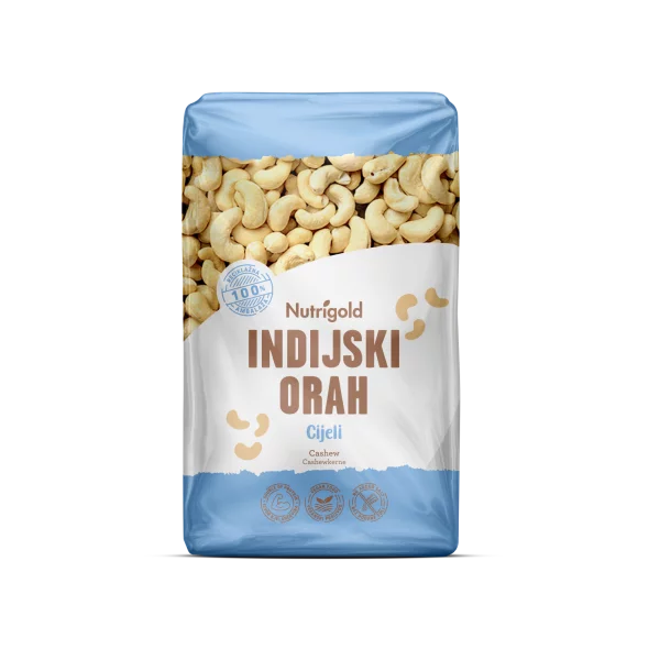 Nutrigold Indijski oraščić u prozirnoj plastičnoj ambalaži 1kg