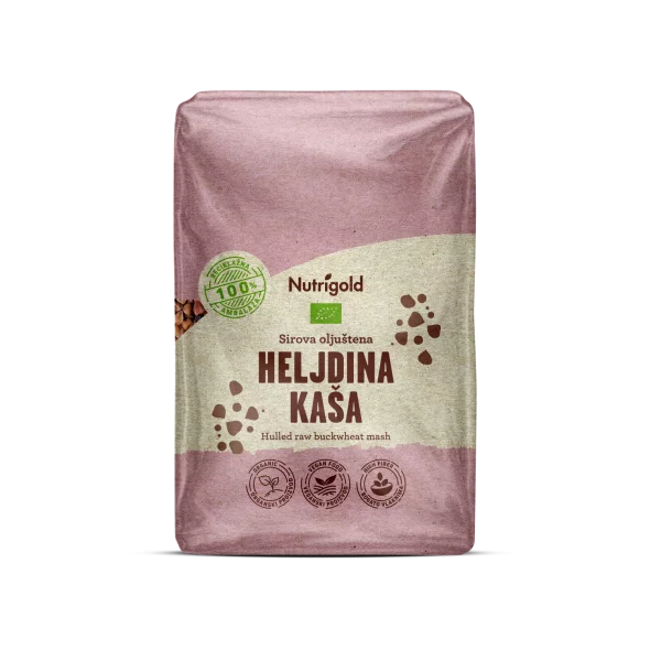 Nutrigold heljdina kaša sirovau prozirnoj plastičnoj ambalaži 500g