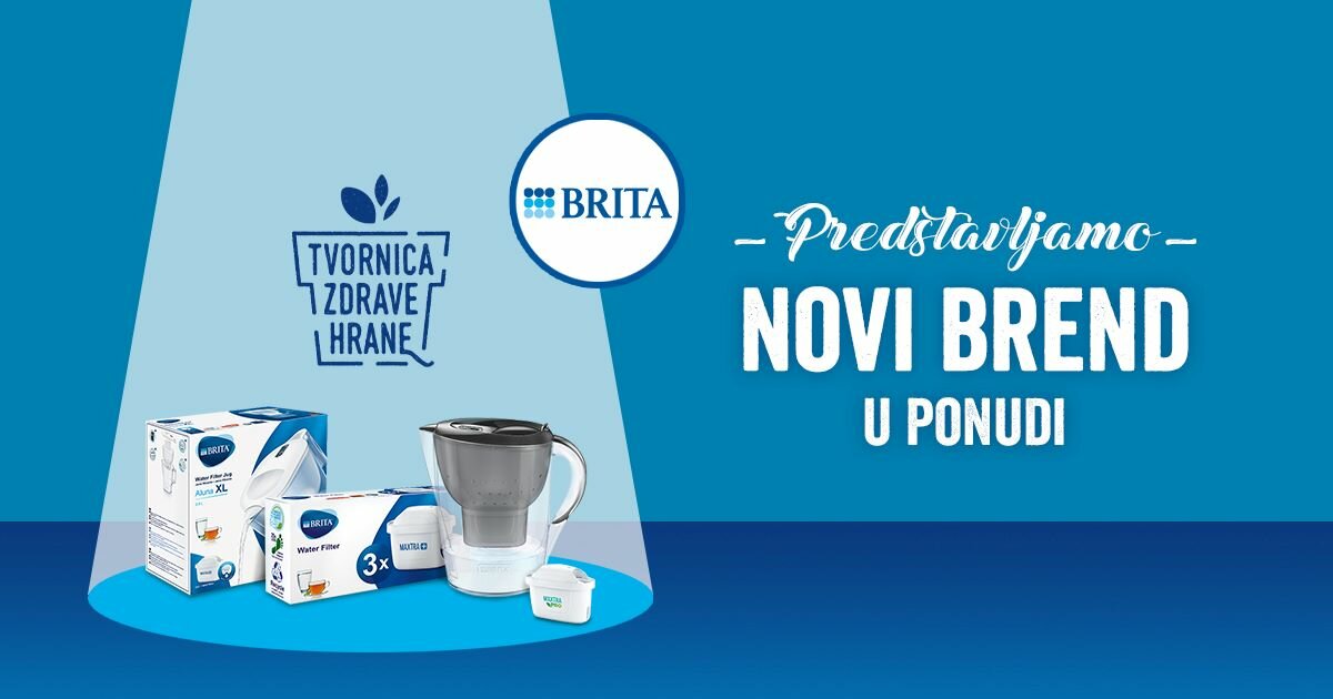 Brita asortiman za filtriranje na plavoj pozadini