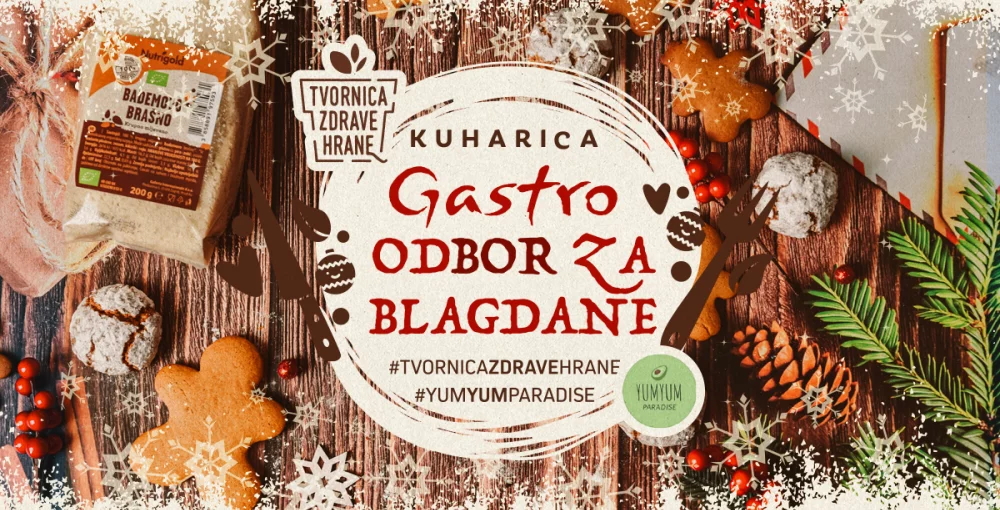 Naslovnica kuharice s božićnim motivima i receptima