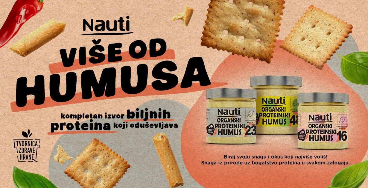 Nauti naslovni vizual za proteinski humus