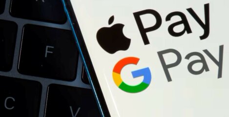 Google i Apple Pay ikone na ekranu mobitela