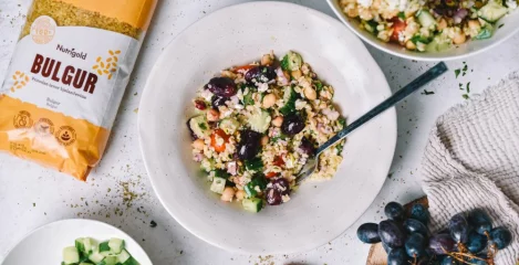 Bulgur salata s pečenim grožđem