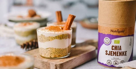 Recept za proteinski chia puding s bundevom.