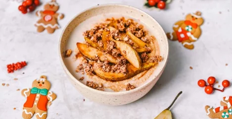 Prosena kaša s karameliziranim kruškama